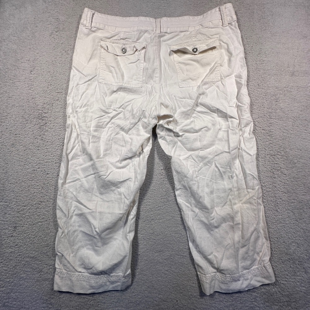 Sonoma Life Style Women's Capri Pants Size 12 White Linen Blend‎ Casual Summer - Picture 2 of 8